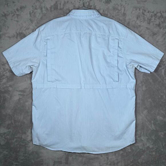 Carhartt Force Short Sleeve Button-Down Shirt XL Relaxed Fit Light Blue - Picture 2 of 8
